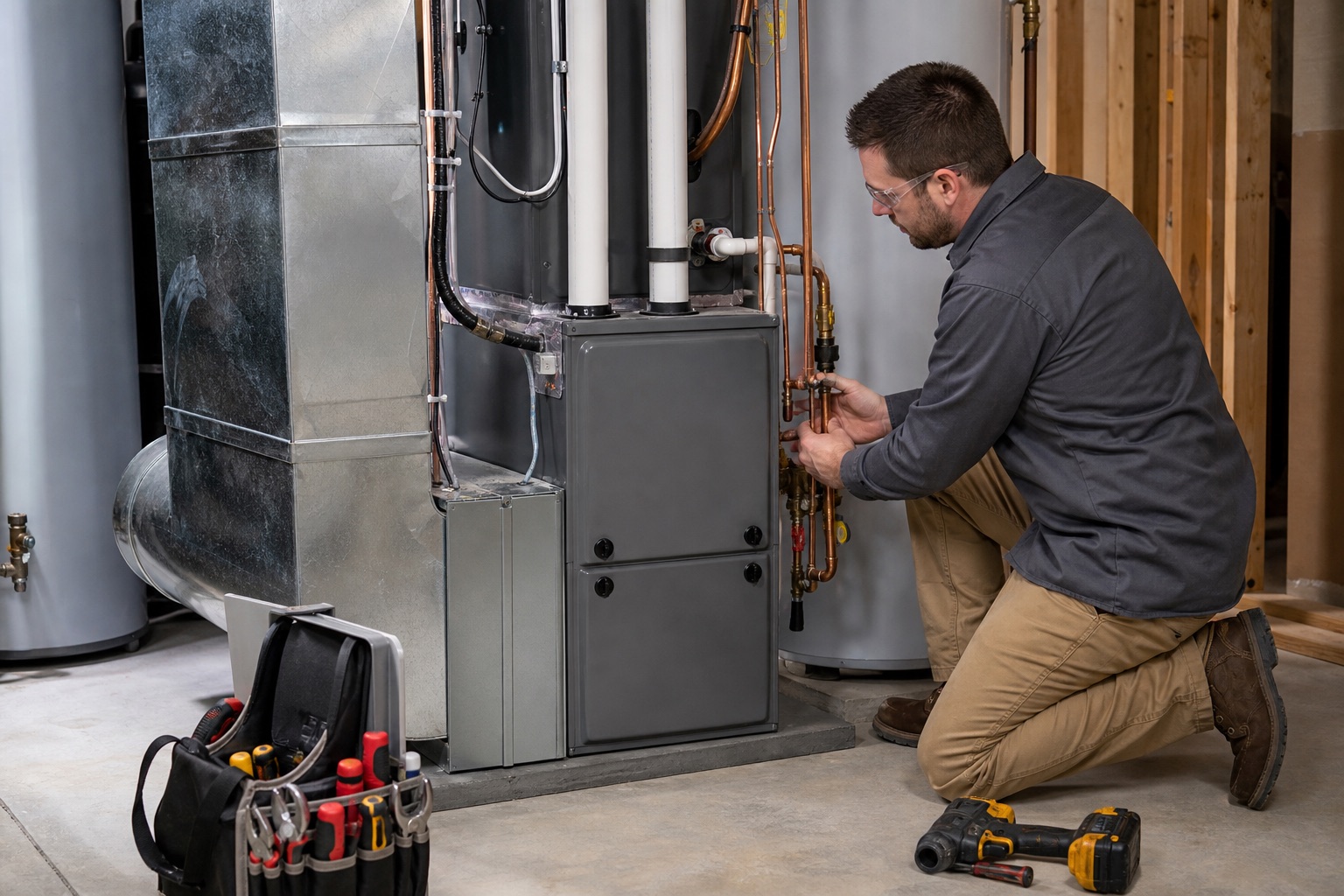 HVAC system installation work