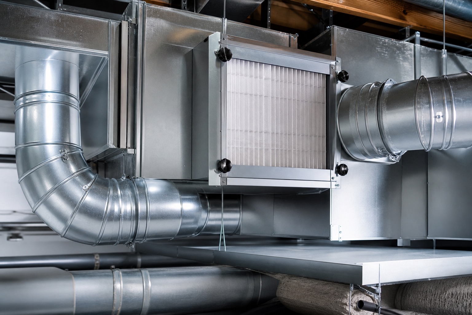 Clean HVAC ductwork and filter system
